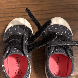 Cat & Jack Black Heart-Print Toddler Sneakers with Pink Insole